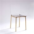 Pemberly Row Contemporary Clear Acrylic Dining Chair with Gold Legs (Set of 4)