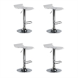 Pemberly Row Contemporary Low Back Clear Bar Stool (Set of 4)