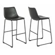 Pemberly Row Contemporary Faux Leather Bar Stools in Black (Set of 4)