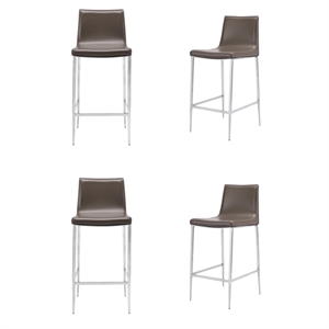 Pemberly Row Contemporary Counter Stool in Gray Finish (Set of 4)