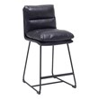 Pemberly Row Contemporary Counter Stool in Black Faux Leather (Set of 4)
