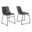 Pemberly Row Contemporary Faux Leather Dining Chairs in Black (Set of 4)