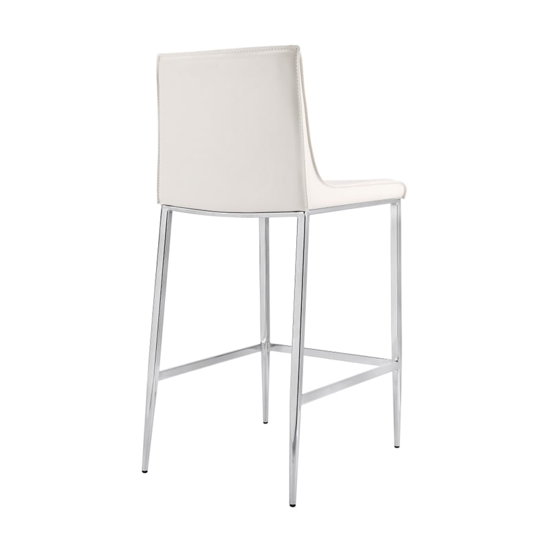 Pemberly Row Contemporary Counter Stool in White Finish (Set of 4)