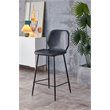 Pemberly Row Contemporary Faux Leather Counter Stools in Black (Set of 4)