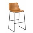 Pemberly Row Contemporary Faux Leather Bar Stools in Tan (Set of 4)