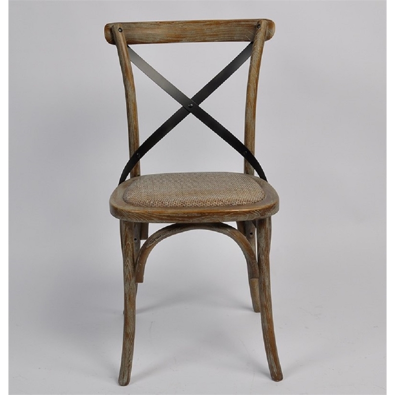 Pemberly Row Contemporary Black Cross Back Side Dining Chair (Set of 4)