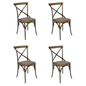 Pemberly Row Contemporary Black Cross Back Side Dining Chair (Set of 4)