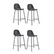 Pemberly Row Contemporary Faux Leather Counter Stools in Black (Set of 4)