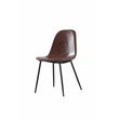 Pemberly Row Contemporary Faux Leather Dining Chairs in Brown (Set of 4)