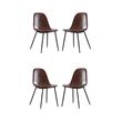 Pemberly Row Contemporary Faux Leather Dining Chairs in Brown (Set of 4)