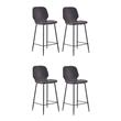 Pemberly Row Contemporary Faux Leather Counter Stools in Brown (Set of 4)