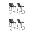 Pemberly Row Contemporary Faux Leather Counter Stools in Black (Set of 4)