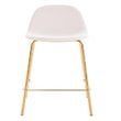 Pemberly Row Contemporary Faux Leather Counter Stools in White (Set of 4)