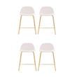 Pemberly Row Contemporary Faux Leather Counter Stools in White (Set of 4)