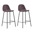 Pemberly Row Contemporary Faux Leather Counter Stools in Brown (Set of 4)