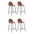 Pemberly Row Contemporary Faux Leather Counter Stools in Tan (Set of 4)