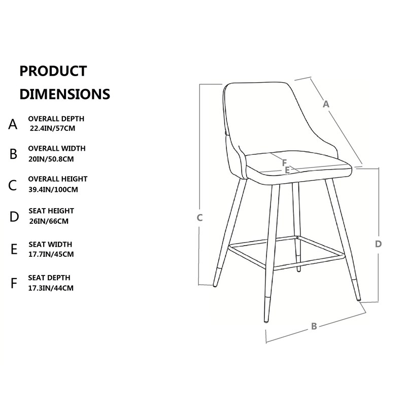 Pemberly Row Contemporary Velvet Bar Stool in Green (Set of 4)
