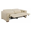 Pemberly Row Set of 3 - Leather 2 Reclining Lounge Chairs and Sofa in Beige