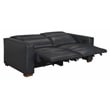 Pemberly Row Set of 3 - Leather 2 Reclining Lounge Chairs and Sofa in Blue