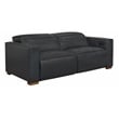 Pemberly Row Set of 3 - Leather 2 Reclining Lounge Chairs and Sofa in Blue