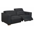 Pemberly Row Set of 3 - Leather 2 Reclining Lounge Chairs and Sofa in Blue