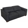 Pemberly Row Set of 3 - Leather 2 Reclining Lounge Chairs and Sofa in Blue
