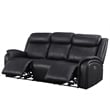 Pemberly Row Set of 3 Sofa Sets - 2 Recliner Arm Chairs and Couch in Black