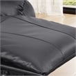 Pemberly Row Set of 3 Sofa Sets - 2 Recliner Arm Chairs and Couch in Black
