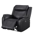 Pemberly Row Set of 3 Sofa Sets - 2 Recliner Arm Chairs and Couch in Black