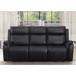 Pemberly Row Set of 3 Sofa Sets - 2 Recliner Arm Chairs and Couch in Black