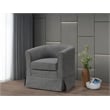 Pemberly Row Set of 3 - Reversible Sleeper Sofa & 2 Swivel Barrel Chairs in Gray