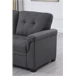 Pemberly Row Set of 3 - Reversible Sleeper Sofa & 2 Swivel Barrel Chairs in Gray