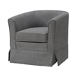 Pemberly Row Set of 3 - Reversible Sleeper Sofa & 2 Swivel Barrel Chairs in Gray