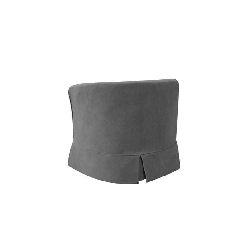 Pemberly Row Set of 3 - Reversible Sleeper Sofa & 2 Swivel Barrel Chairs in Gray