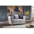 Pemberly Row Set of 3 - 2 Velvet Fabric Upholstered Loveseats and Chair in Gray