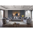 Pemberly Row Set of 3 - 2 Velvet Fabric Upholstered Loveseats and Chair in Gray