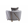 Pemberly Row Set of 3 - 2 Velvet Fabric Upholstered Loveseats and Chair in Gray