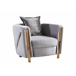 Pemberly Row Set of 3 - 2 Velvet Fabric Upholstered Loveseats and Chair in Gray