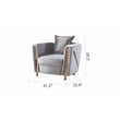 Pemberly Row Set of 3 - 2 Velvet Fabric Upholstered Loveseats and Chair in Gray