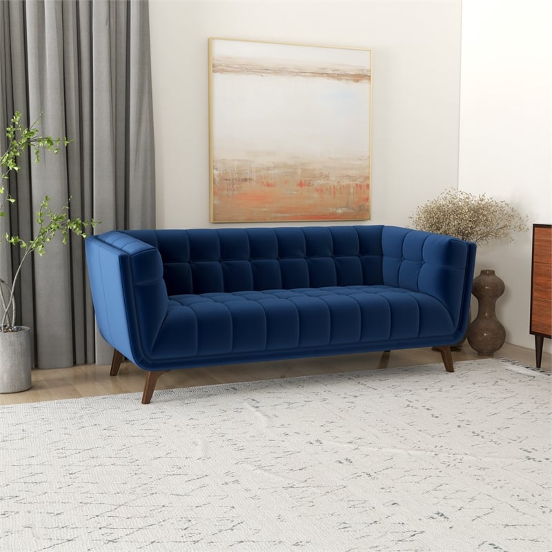 Pemberly Row Set of 3 Sofa Sets - 2 Upholstered Lounge Chairs and Velvet Sofa