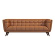 Pemberly Row Set of 3 - 2 Upholstered Armchairs and Genuine Leather Sofa