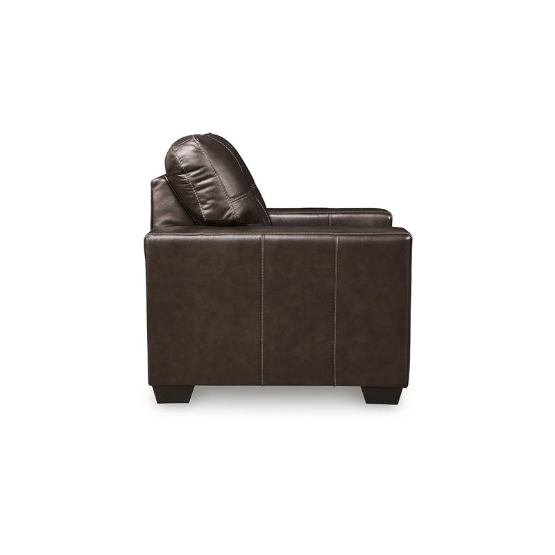 Pemberly Row Set of 3 Contemporary Leather Sofa Sets in Brown