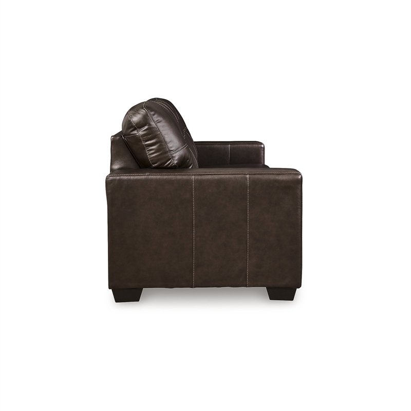 Pemberly Row Set of 3 Contemporary Leather Sofa Sets in Brown