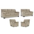 Pemberly Row Set of 4 Contemporary Polyester Sofa Sets in Sand