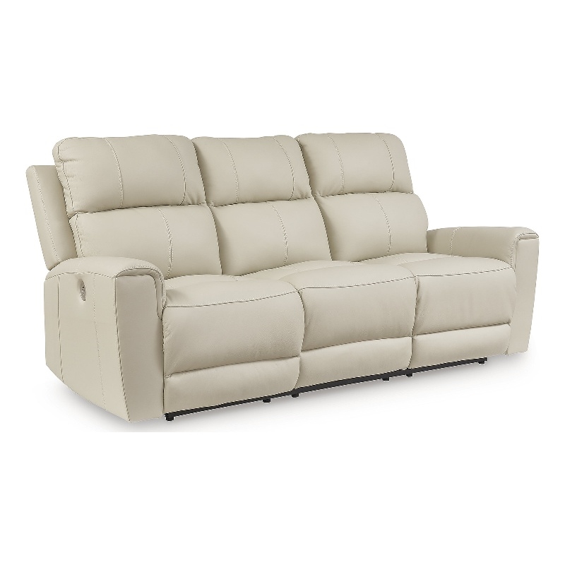 Pemberly Row Set of 3 Contemporary Leather Sofa Sets in Beige