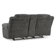 Pemberly Row Set of 2 Gray Reclining Loveseat with Console and Reclining Sofa