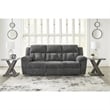 Pemberly Row Set of 2 Gray Reclining Loveseat with Console and Reclining Sofa