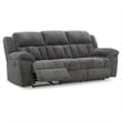 Pemberly Row Set of 2 Gray Reclining Loveseat with Console and Reclining Sofa