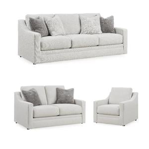 Pemberly Row Set of 3 Contemporary Polyester Sofa Sets in Beige