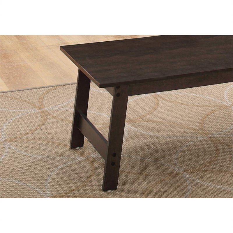 Pemberly Row 3Pcs Set Wood Accent Coffee Table and End Side Tables in Brown